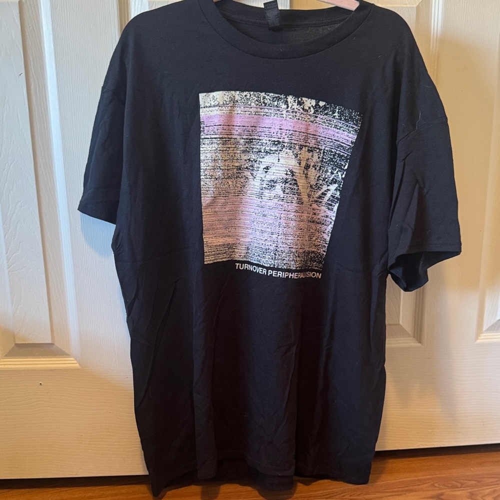 Turnover Band Black Tee with Abstract Graphic